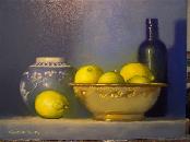 Ginger Jar, Brass Bowl, Lemons &amp; Bottle